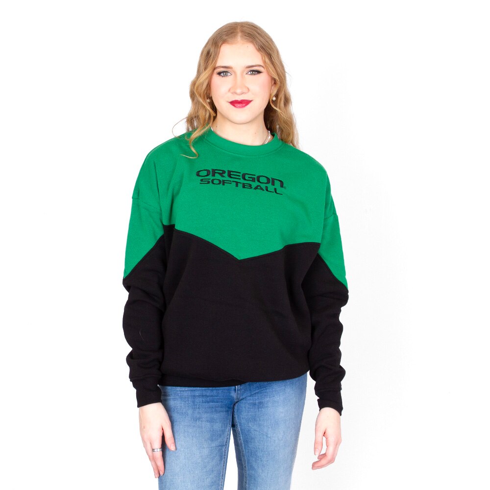 Oregon, Zoozatz, Green, Pullover, Polyester Blend, Women, Softball, Bestie, Pullover, Sweatshirt, 927978